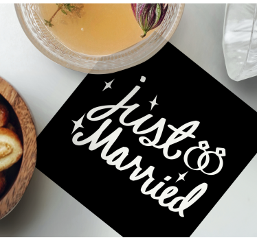 Dessous de verre mariage célébration des mariés - TenStickers