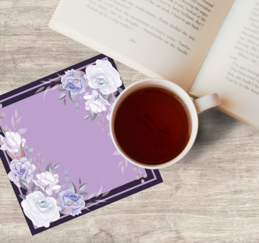 Dessous de verre mariage composition florale de lavande - TenStickers