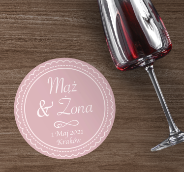 Dessous de verre mariage design circulaire rose élégant - TenStickers