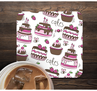 Dessous de verre mariage illustration de dessert fantaisiste - TenStickers