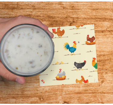 Dessous de verre moderne animaux de ferme colorés - TenStickers
