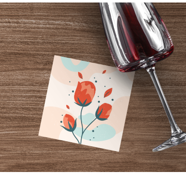 Dessous de verre moderne arrangement floral élégant - TenStickers
