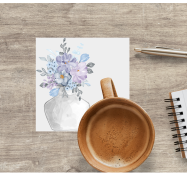 Dessous de verre moderne arrangement floral en vase - TenStickers