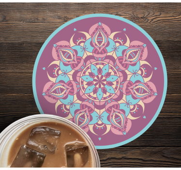 Dessous de verre moderne arrangement floral mandala complexe - TenStickers