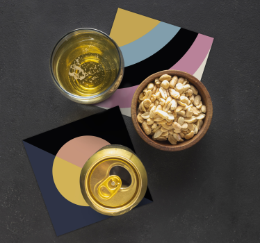Dessous de verre moderne blocs de couleurs géométriques - TenStickers