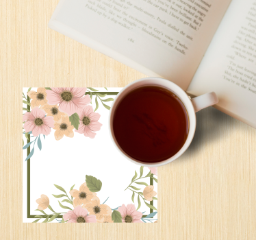 Dessous de verre moderne cadre floral - TenStickers