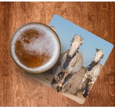 Dessous de verre moderne chevaux blancs au galop - TenStickers