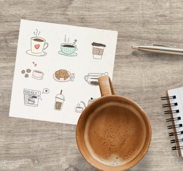 Dessous de verre moderne collage d'illustrations de boissons - TenStickers
