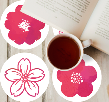 Dessous de verre moderne Éléments floraux roses - TenStickers