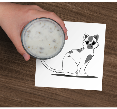 Dessous de verre moderne figurine de chat mignonne - TenStickers