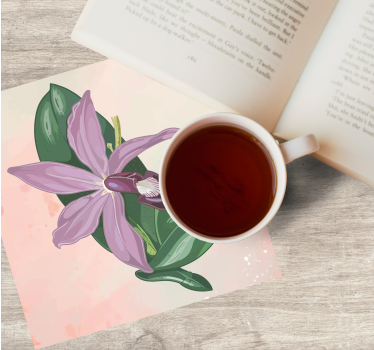 Dessous de verre moderne fleur d'orchidée élégante - TenStickers