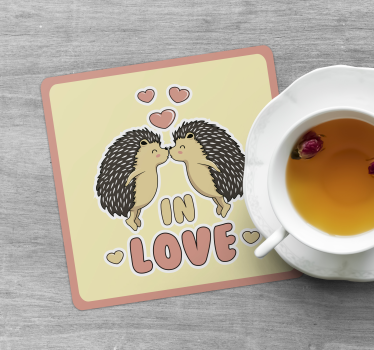 Dessous de verre moderne hérissons s'embrassant - TenStickers