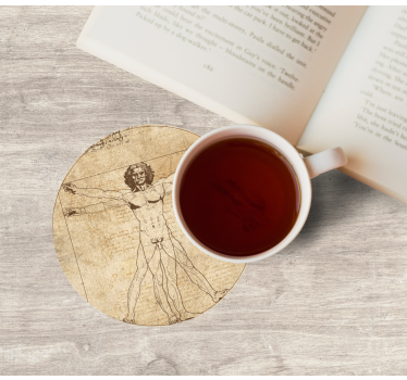 Dessous de verre moderne illustration de la figure vitruve - TenStickers