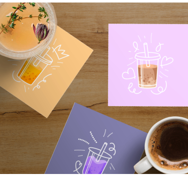 Dessous de verre moderne illustrations de boissons colorées - TenStickers