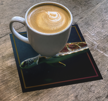 Dessous de verre moderne image de tortue de mer élégante - TenStickers