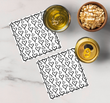Dessous de verre moderne motif à cœurs - TenStickers