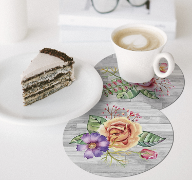 Dessous de verre moderne motif bois floral - TenStickers