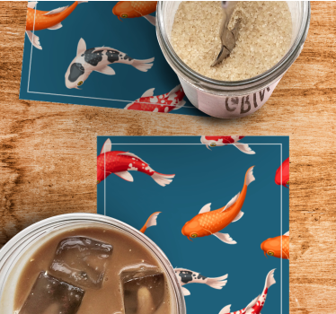 Dessous de verre moderne motif de poissons koi colorés - TenStickers