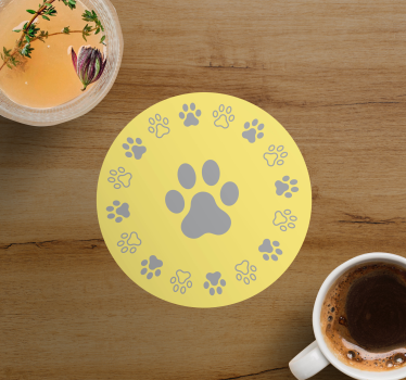 Dessous de verre moderne motif empreintes de pattes - TenStickers
