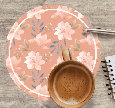 Dessous de verre moderne motif floral avec feuilles - TenStickers