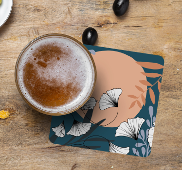 Dessous de verre moderne motif floral ginkgo - TenStickers