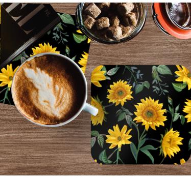 Dessous de verre moderne motif floral tournesol - TenStickers