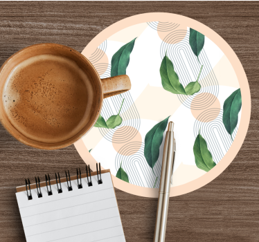 Dessous de verre moderne motif géométrique feuillu - TenStickers