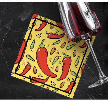 Dessous de verre moderne motif piments chili - TenStickers