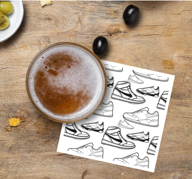 Dessous de verre moderne motifs de baskets outline - TenStickers
