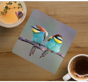 Dessous de verre moderne oiseaux colorés perchés - TenStickers