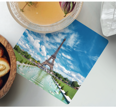 Dessous de verre moderne paysage de la tour eiffel - TenStickers