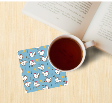 Dessous de verre moderne poules joyeuses et soleil - TenStickers
