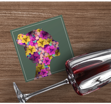 Dessous de verre moderne silhouette florale - TenStickers