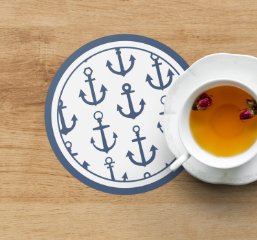 Dessous de verre motif ancre nautique - TenStickers