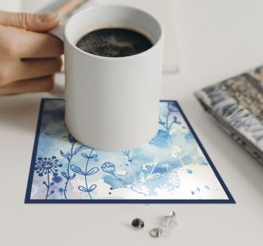 Dessous de verre motif aquarelle floral - TenStickers