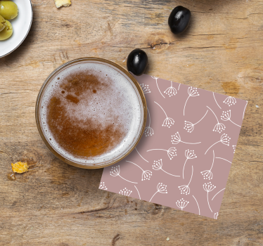 Dessous de verre motif art linéaire floral - TenStickers