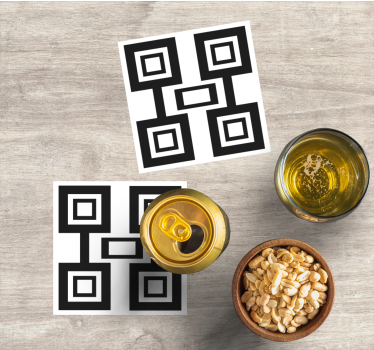 Dessous de verre motif carré noir - TenStickers