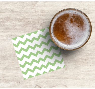 Dessous de verre motif chevrons verts - TenStickers