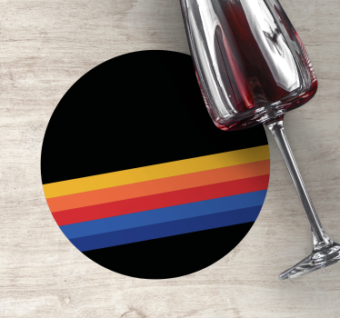 Dessous de verre motif circulaire rayé coloré - TenStickers