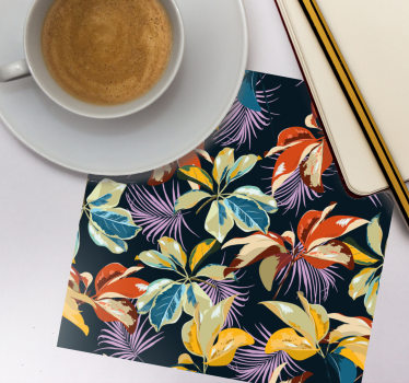 Dessous de verre motif de feuilles colorées - TenStickers