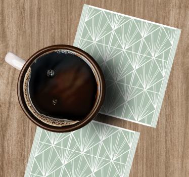 Dessous de verre motif de feuilles géométriques - TenStickers