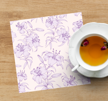 Dessous de verre motif élégant de lys - TenStickers
