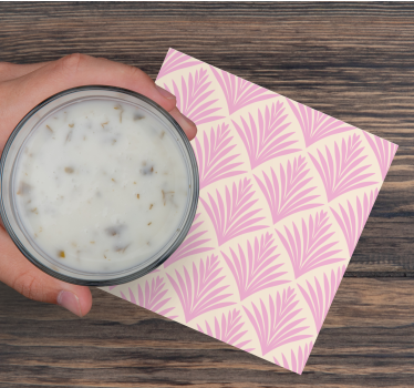 Dessous de verre motif feuilles rose pâle - TenStickers