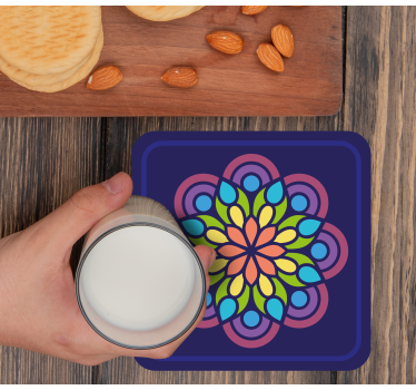 Dessous de verre motif floral coloré - TenStickers