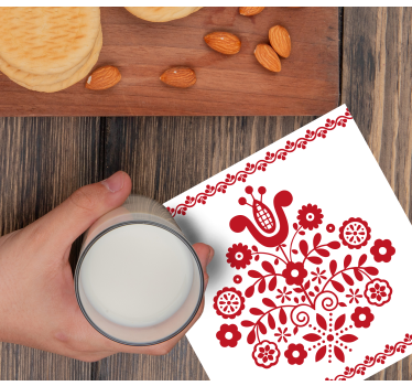 Dessous de verre motif floral folk - TenStickers