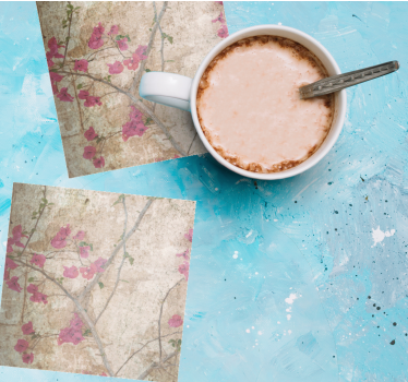 Dessous de verre motif floral texturé - TenStickers