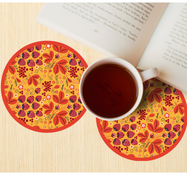 Dessous de verre motif floral vibrant - TenStickers
