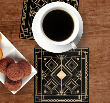 Dessous de verre motif géométrique avec accents dorés - TenStickers