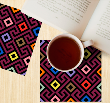 Dessous de verre motif géométrique coloré - TenStickers