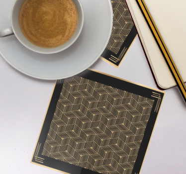 Dessous de verre motif géométrique de feuilles - TenStickers